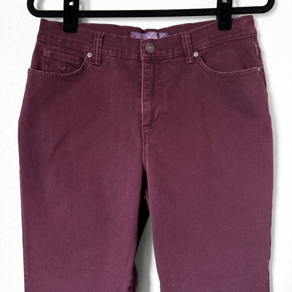 Gloria Vanderbilt Amanda Straight Leg Jeans Burgundy Womens 10 Short Normcore - Picture 3 of 16